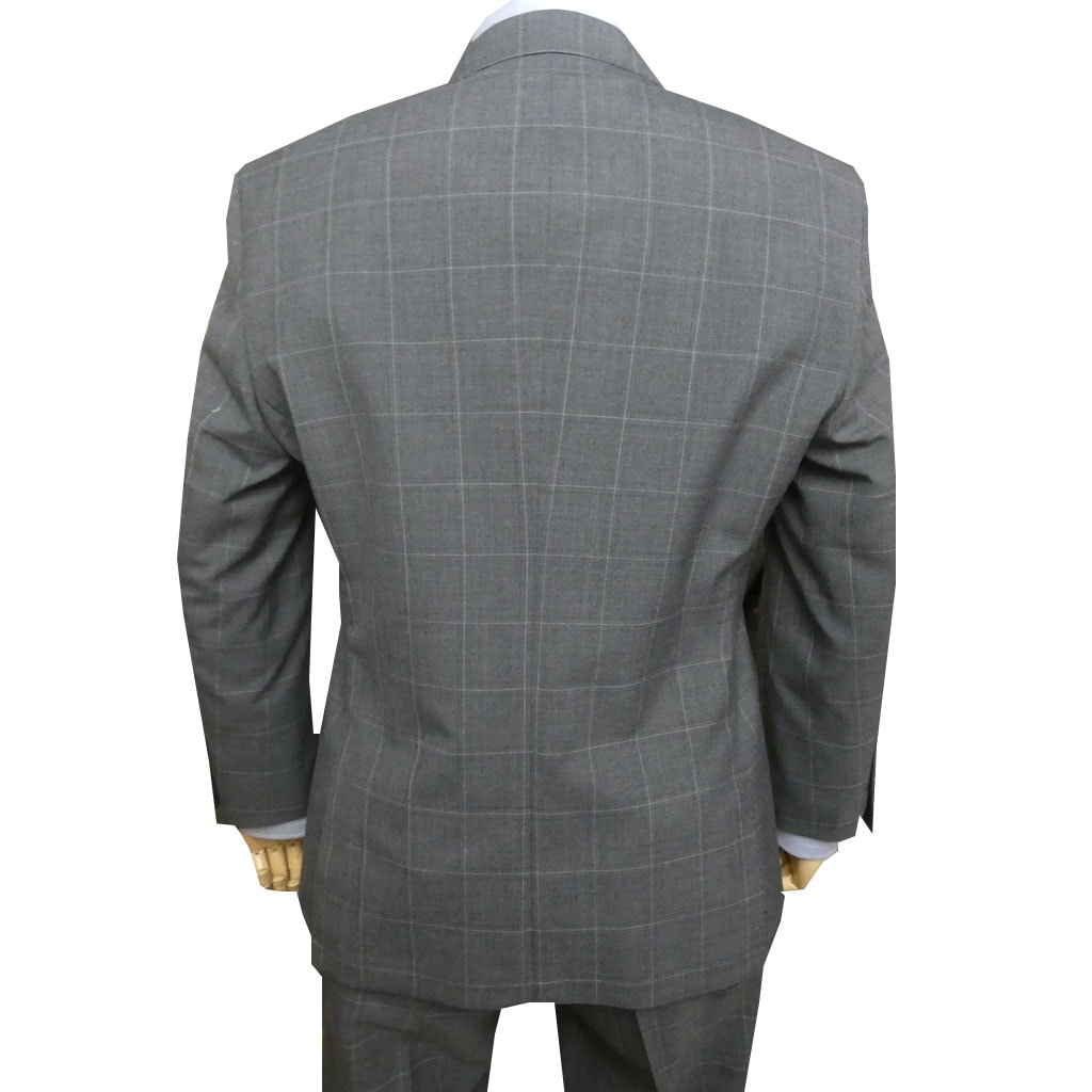 スーツ メンズ 春夏 シングルスーツ 3つボタン スタンリーブラッカー(stanley blacker)  COOL MAX 段返り三つボタン ビジネススーツ ウインドペンチェック チャコールグレー 4618 ABS  ABL  ABLL