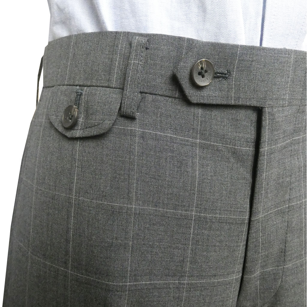 スーツ メンズ 春夏 シングルスーツ 3つボタン スタンリーブラッカー(stanley blacker)  COOL MAX 段返り三つボタン ビジネススーツ ウインドペンチェック チャコールグレー 4618 ABS  ABL  ABLL