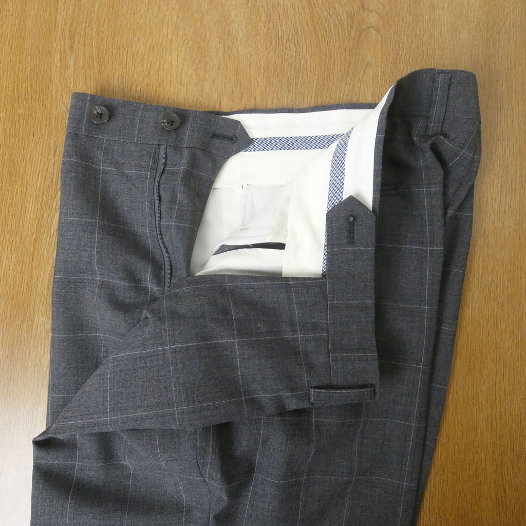 スーツ メンズ 春夏 シングルスーツ 3つボタン スタンリーブラッカー(stanley blacker)  COOL MAX 段返り三つボタン ビジネススーツ ウインドペンチェック チャコールグレー 4618 ABS  ABL  ABLL