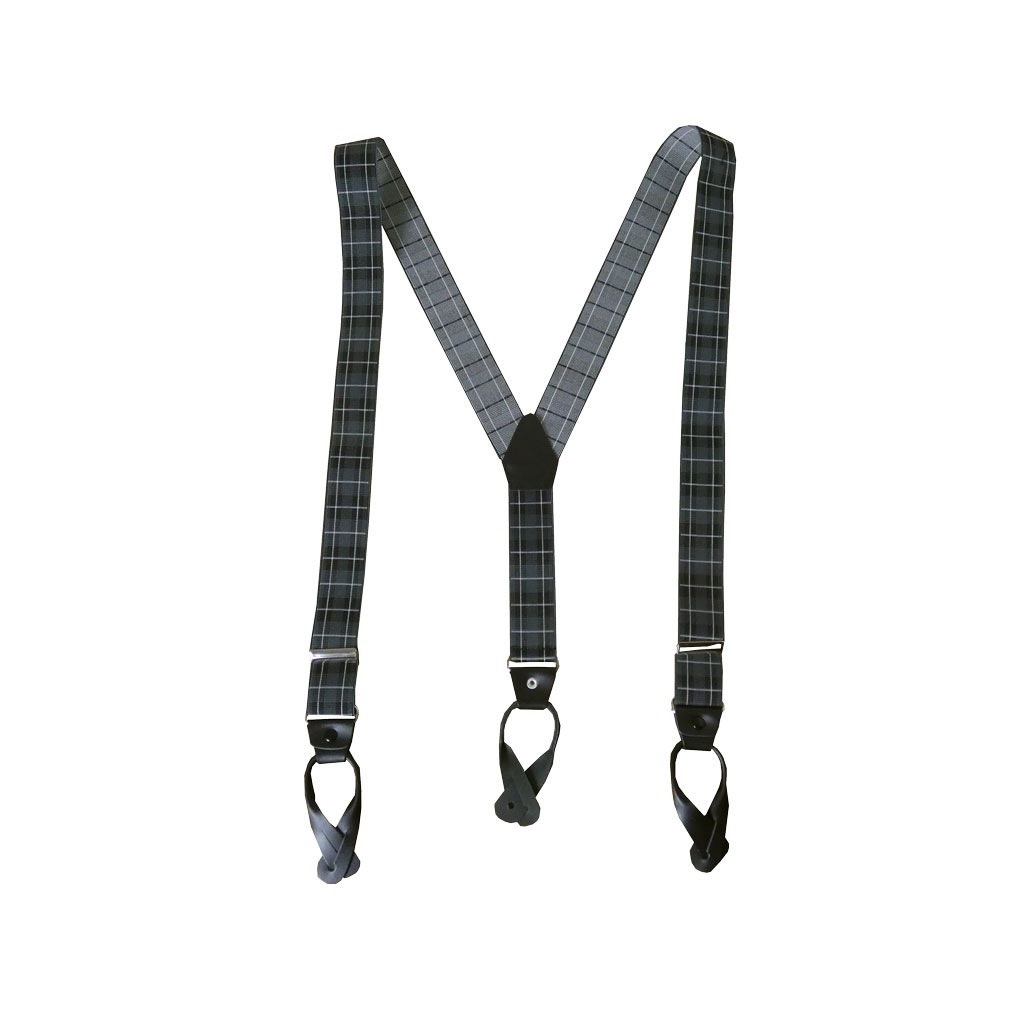 サスペンダー メンズ Y型サスペンダー 35mm 本革 七々子 カシメボタン
