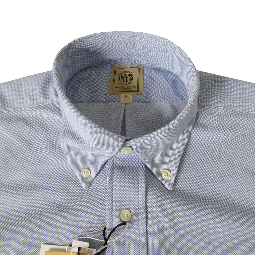 J.PRESS(ジェイプレス) メンズ 半袖 ボタンダウン ジャージーシャツ  ブルー  0073   M L XL