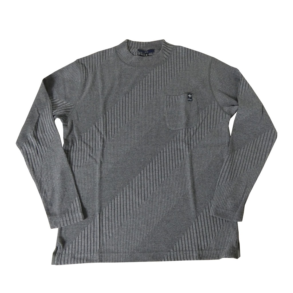 ジーステージ(G-stage) 長袖 モックネックTシャツ バイヤスMIXBD ミディアムグレー 3003   46(M) 48(L) 50(XL)