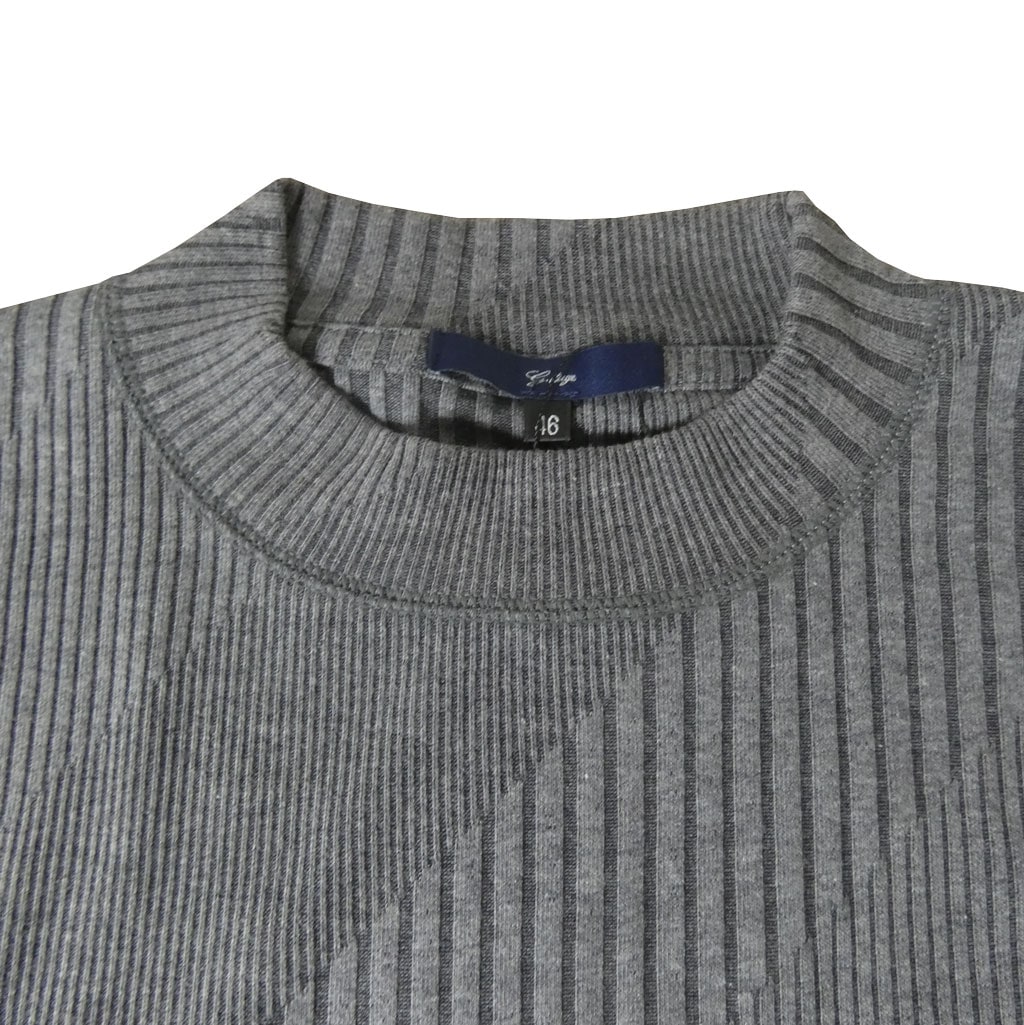 ジーステージ(G-stage) 長袖 モックネックTシャツ バイヤスMIXBD ミディアムグレー 3003   46(M) 48(L) 50(XL)