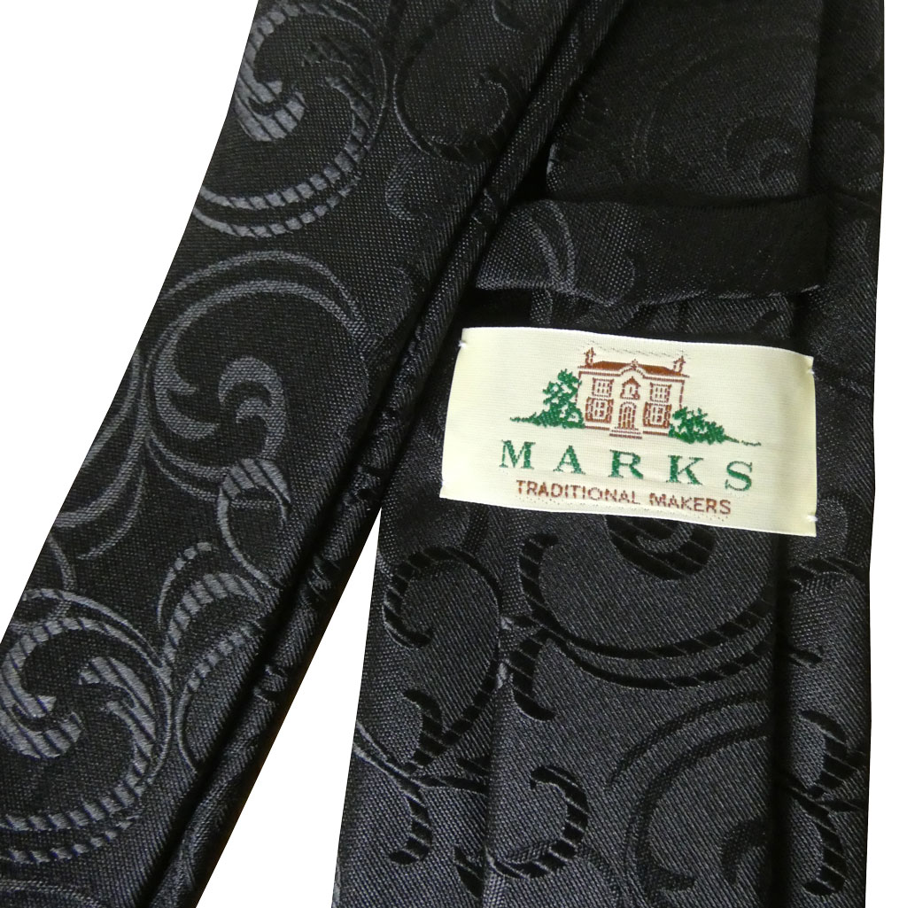 フォーマル ネクタイ MARKS メンズ 礼装用  シルク100％ 黒 ブラック  MF02