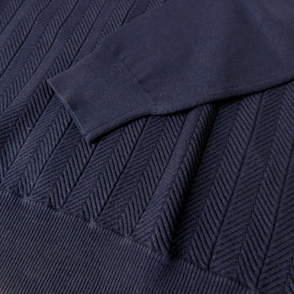 J.PRESS(ジェイプレス) クルーネックセーター ニット メンズ 秋冬 ネイビー ヘリンボーン 0075  M