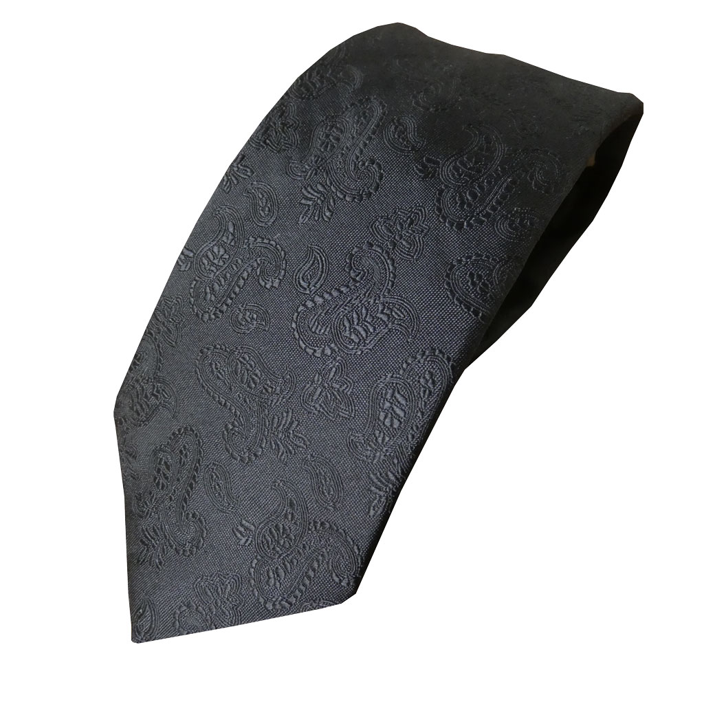フォーマル ネクタイ MARKS メンズ 礼装用  シルク100％ 黒 ブラック ペイズリー MF03