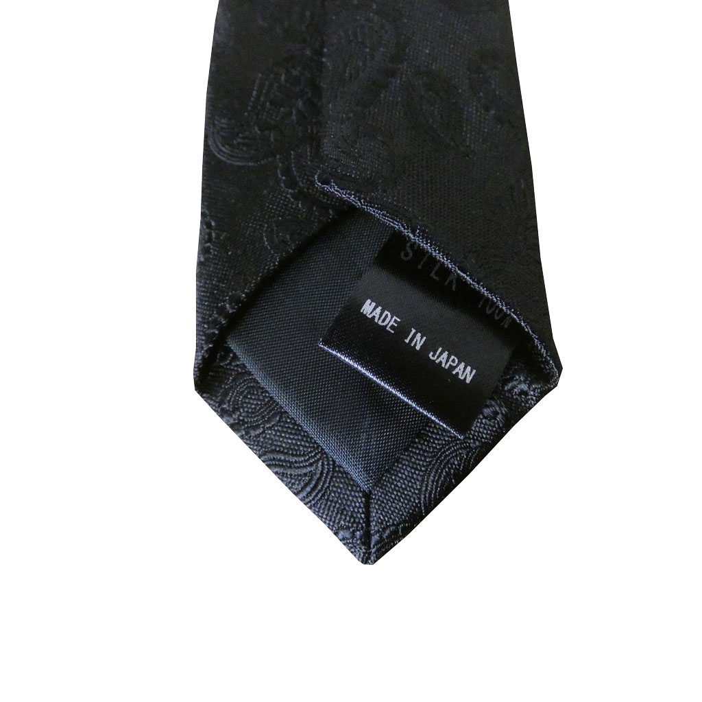 フォーマル ネクタイ MARKS メンズ 礼装用  シルク100％ 黒 ブラック ペイズリー MF03