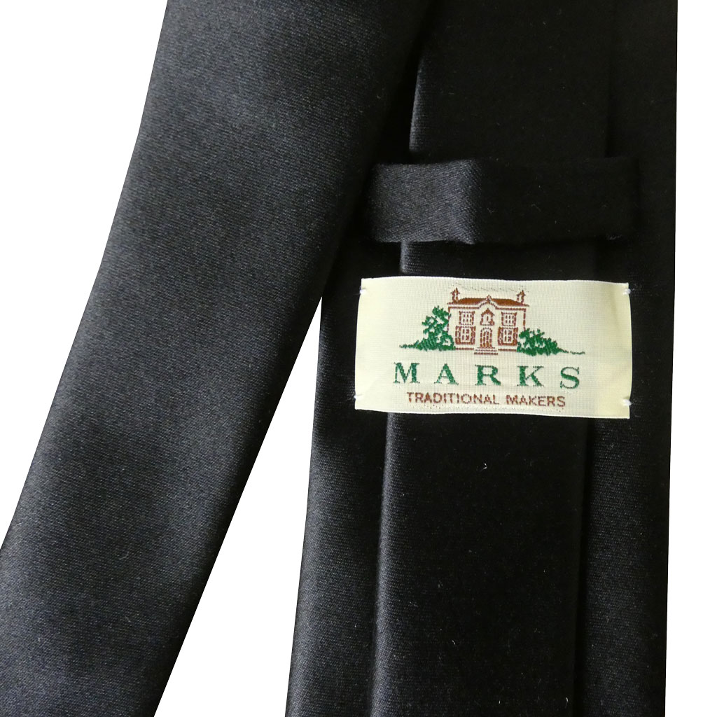 フォーマル ネクタイ MARKS メンズ 礼装用  シルク100％ 黒無地 ブラック MF05