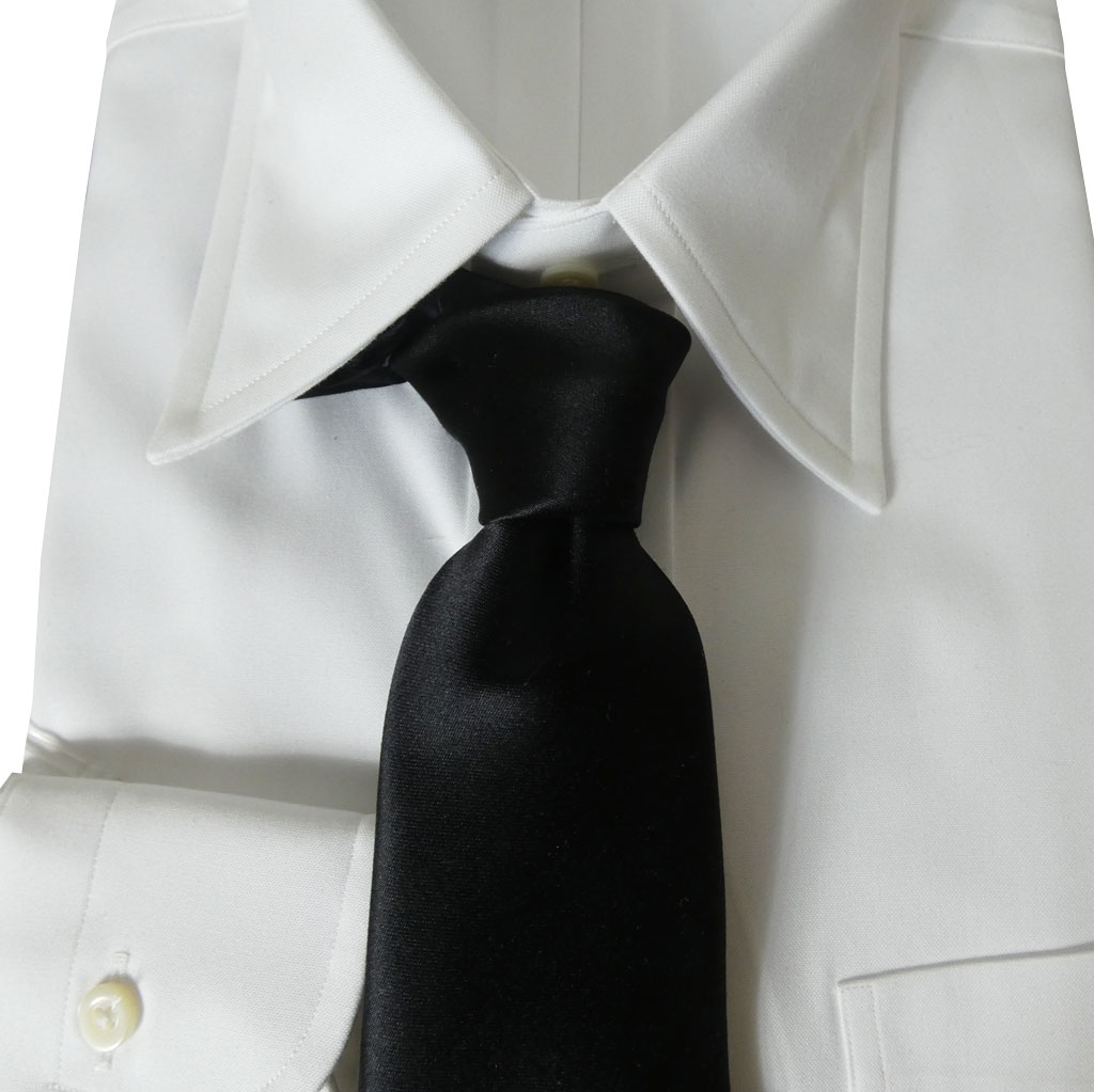 フォーマル ネクタイ MARKS メンズ 礼装用  シルク100％ 黒無地 ブラック MF05
