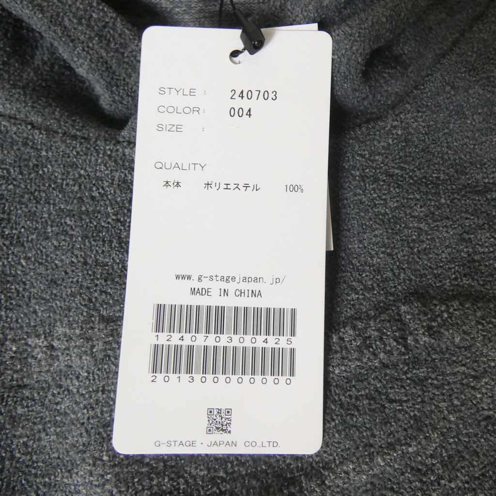 ジーステージ(G-stage) モールプレーティング ロゴ パーカー ブラック チャコールグレー 3004   M（46）L（48）XL（50）