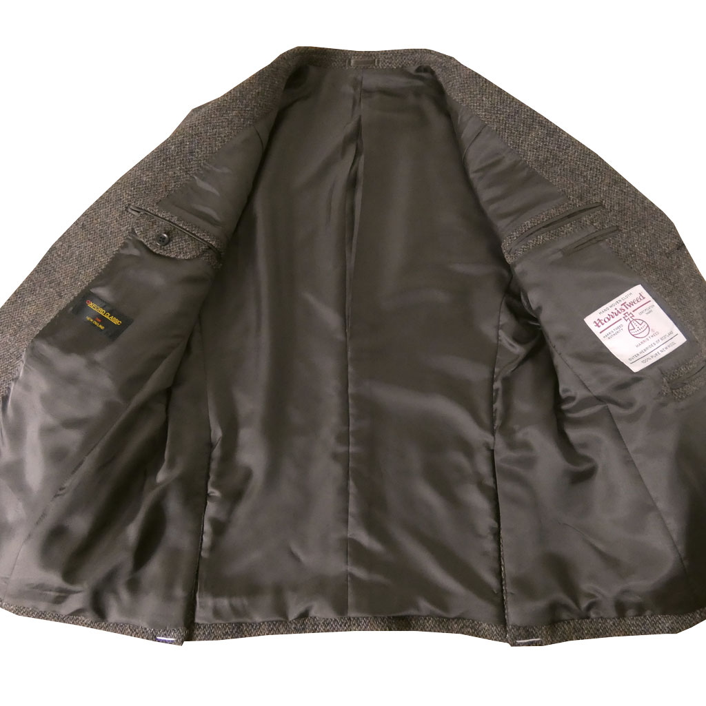 ハリスツイード ジャケット メンズ 秋冬 2つボタン オックスフォードクラシック (OXFORD CLASSIC)  ブラウン系MIX 0855  BB4サイズ