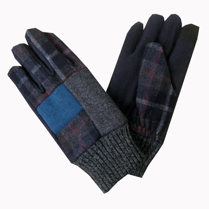 BON GIOVANE（ボンジョバネ）の手袋 グレー×ネイビーMIXカラー 3914 フリーサイズ