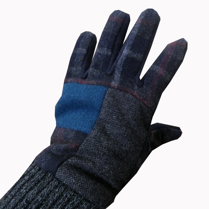 BON GIOVANE（ボンジョバネ）の手袋 グレー×ネイビーMIXカラー 3914 フリーサイズ