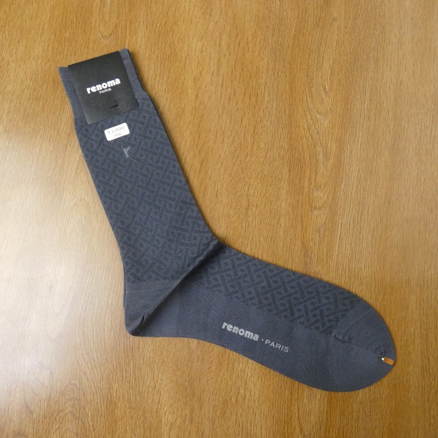 レノマ パリス(renoma PARIS) ソックス 靴下 紺系 R04　25～27cm