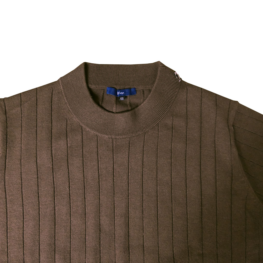 ジーステージ(G-stage) ヒート ワイドリブ編み モックネックセーター