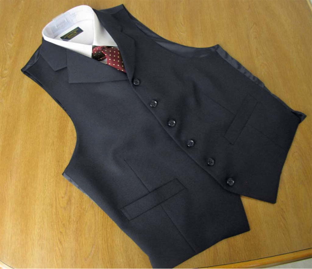 オッドベスト ジレ メンズ 秋冬 ウール100％ 濃紺無地 ネイビー A4