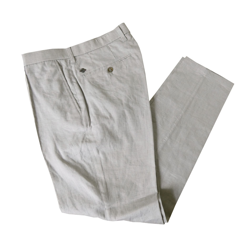 ジーステージ (G-STAGE) 春夏 麻 リネン パンツ メンズ SORONA ストレッチ ライトグレー 3003  82cm