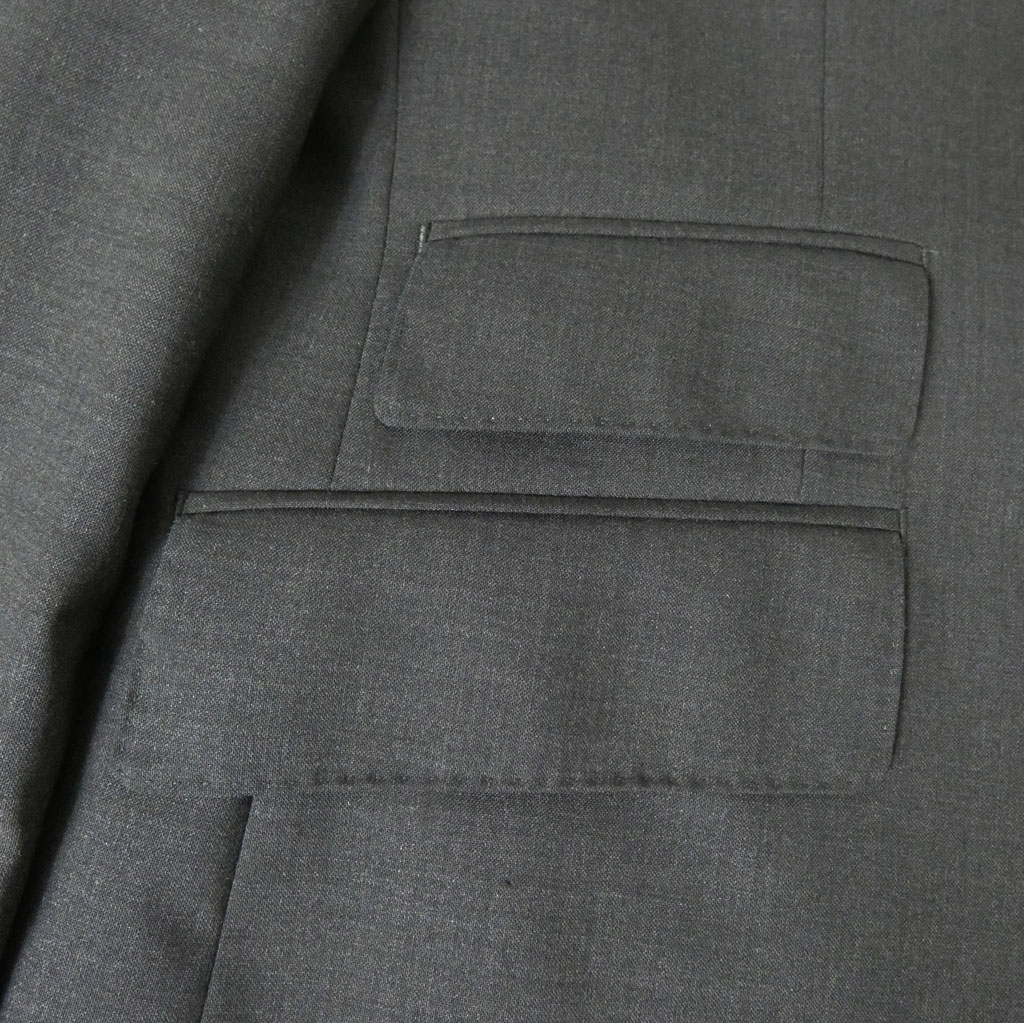 ジャケット メンズ 春夏 3つボタン オックスフォードクラシック(OXFORD CLASSIC)  段返り三つボタン チェンジポケット付 ビジネス 無地 チャコールグレー 5418 AB4 BB8