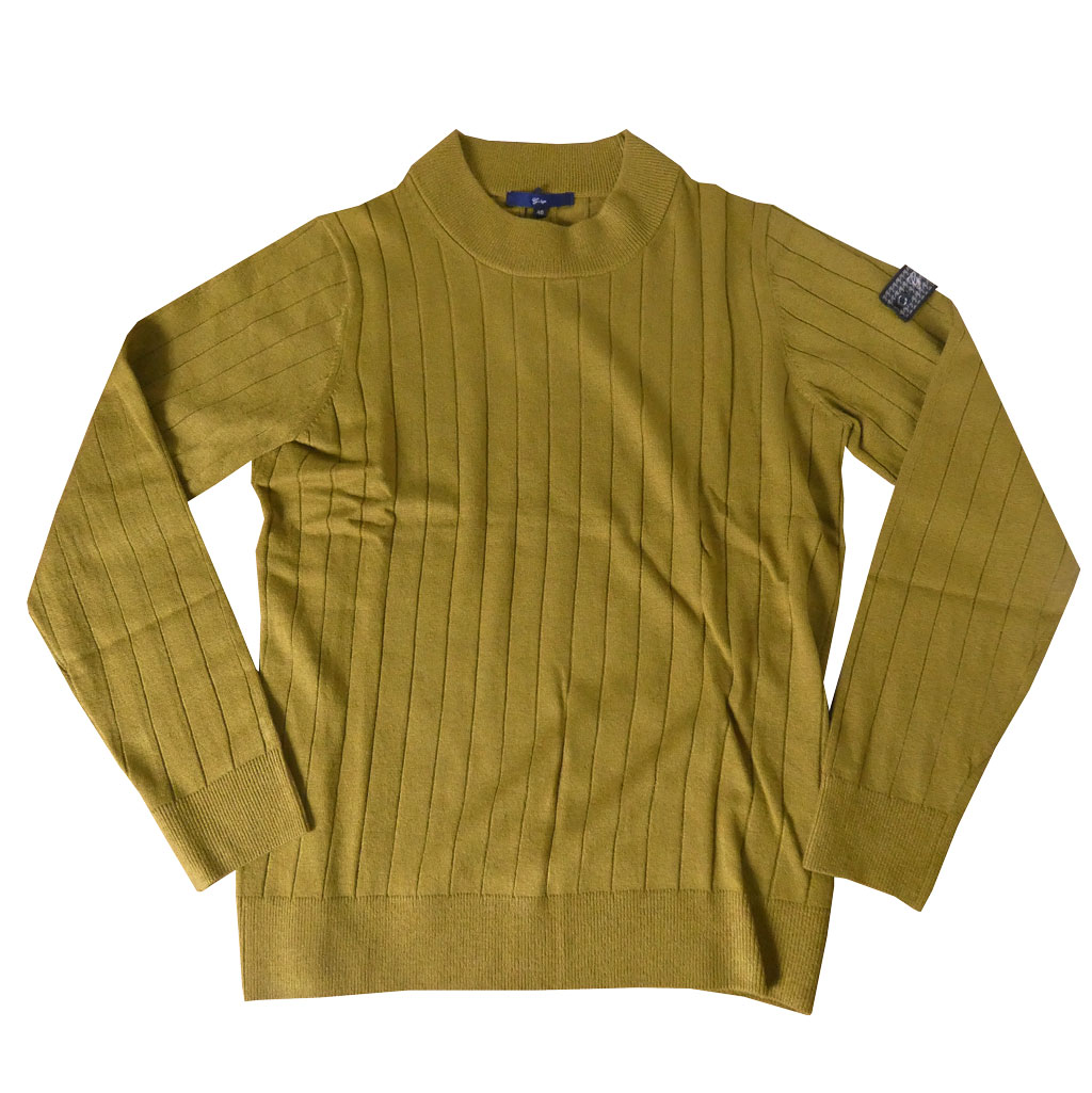 ジーステージ(G-stage) ヒート ワイドリブ編み モックネックセーター オリーブ 8116　M（46）　L（48）　XL（50）