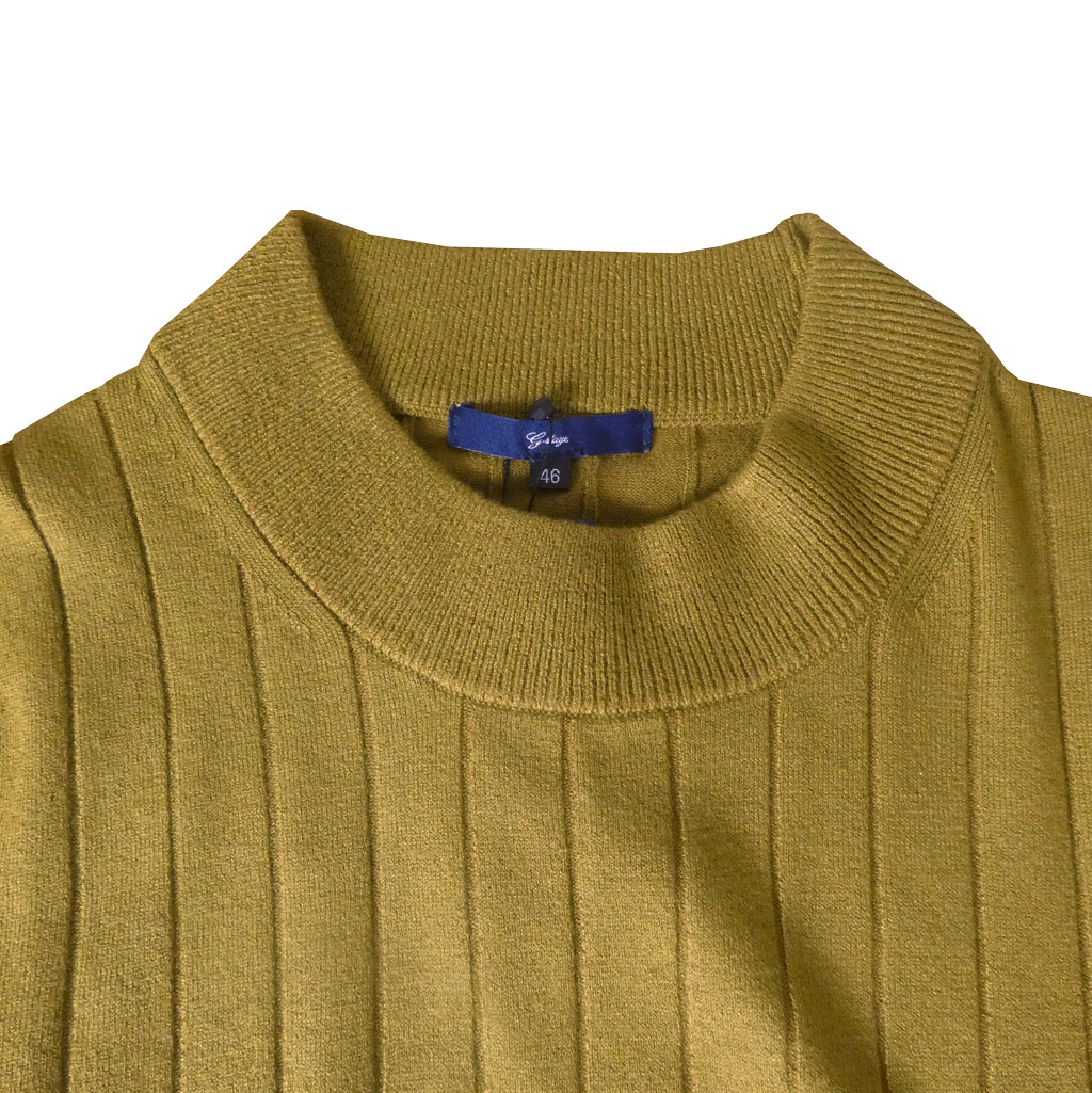 ジーステージ(G-stage) ヒート ワイドリブ編み モックネックセーター オリーブ 8116　M（46）　L（48）　XL（50）