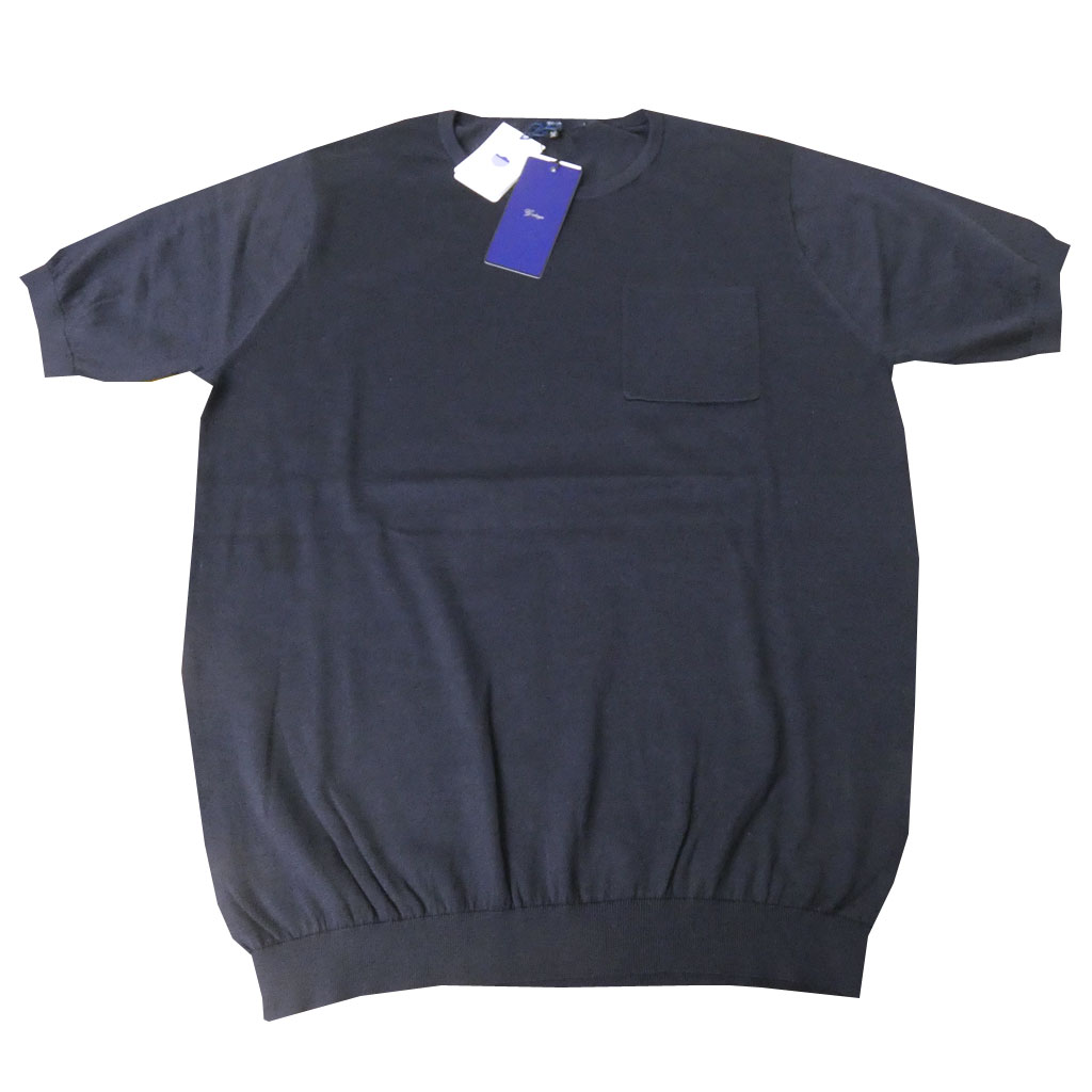 ジーステージ(G-stage) 半袖セーター メンズ 春夏 コットン ネイビー 4010   Lサイズ