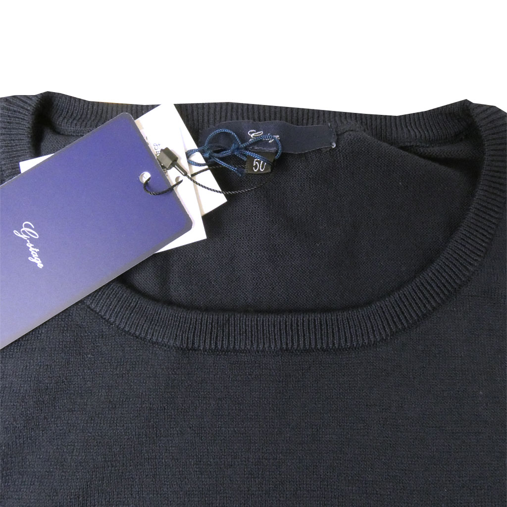 ジーステージ(G-stage) 半袖セーター メンズ 春夏 コットン ネイビー 4010   Lサイズ