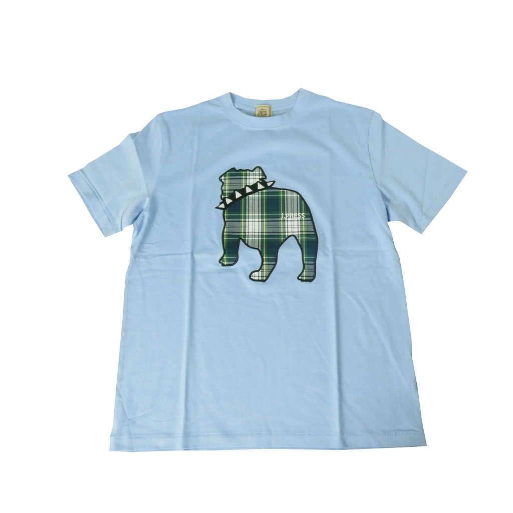 ジェイプレス (J.PRESS) メンズ ファブリック ワッペン バックブル 半袖 Tシャツ サックスブルー 6073  M  L