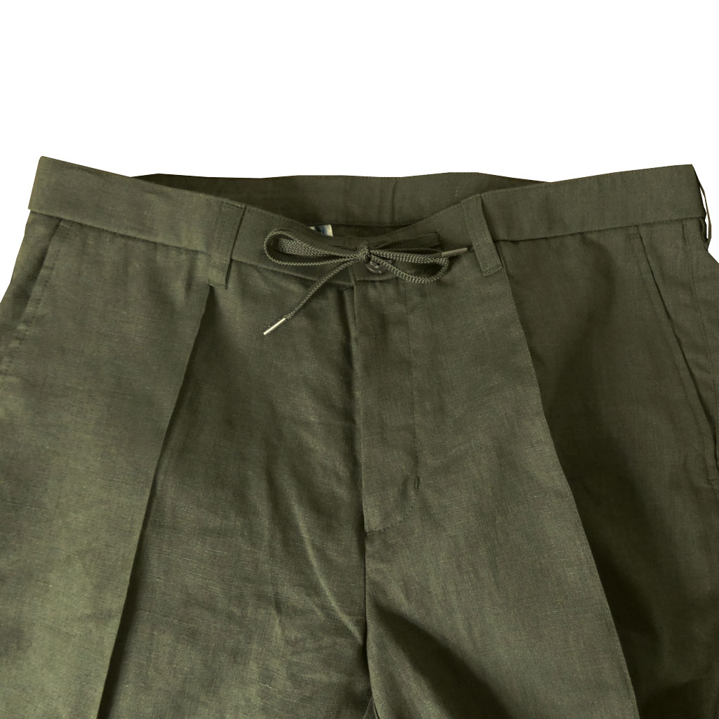 ジーステージ (G-STAGE) 春夏 麻 リネン パンツ メンズ SORONA ストレッチ カーキ系 3016  90cm