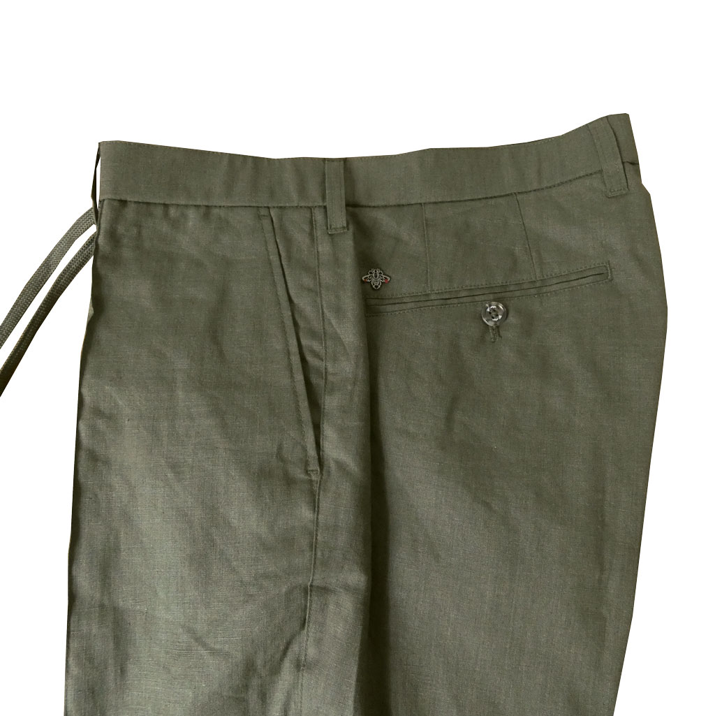 ジーステージ (G-STAGE) 春夏 麻 リネン パンツ メンズ SORONA ストレッチ カーキ系 3016  90cm