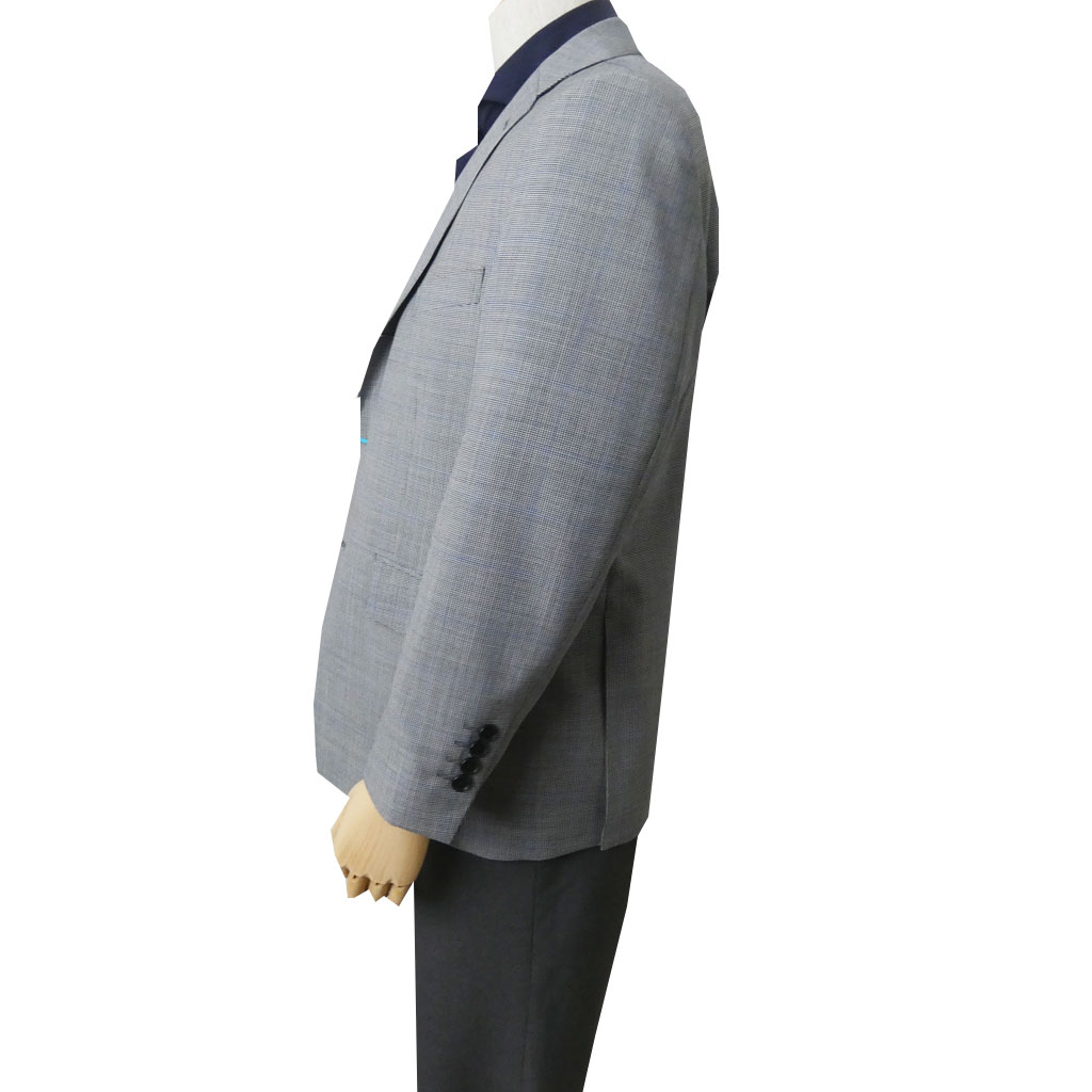 ジャケット メンズ 春夏秋 3つボタン セオドール(Theo Dore) 段返り三つボタン 千鳥格子 オーバーペンチェック ブルー 0915 A3 A4 A5 A6 A8 AB4 AB5