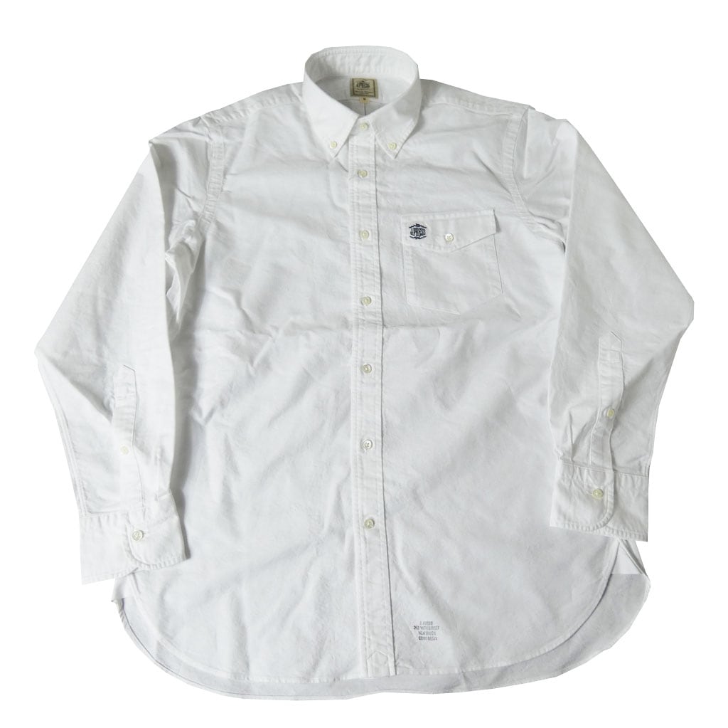J.PRESS(ジェイプレス) ボタンダウンシャツ メンズ長袖ワイシャツ オックスフォード オーバル  ホワイト   M  L  XL