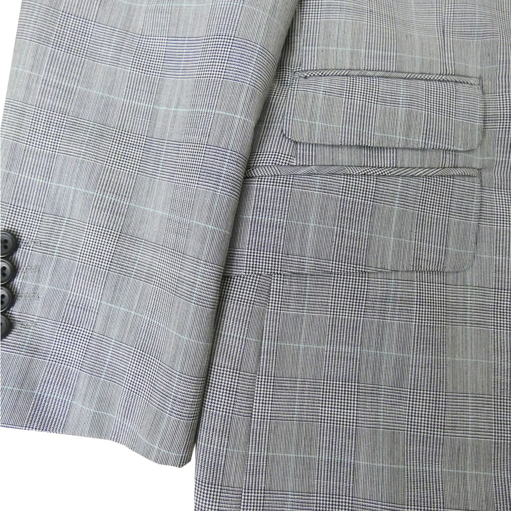 ジャケット メンズ 春夏秋 3つボタン セオドール(Theo Dore) 段返り三つボタン グレンチェック オーバーペン ライトグリーン 0815 A3 A4 A5 A6 AB5 AB6 AB8 BB4