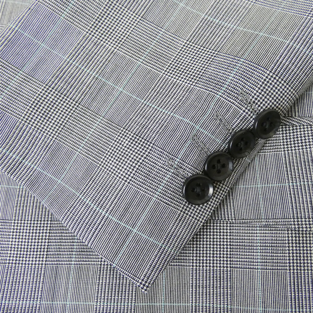 ジャケット メンズ 春夏秋 3つボタン セオドール(Theo Dore) 段返り三つボタン グレンチェック オーバーペン ライトグリーン 0815 A3 A4 A5 A6 AB5 AB6 AB8 BB4