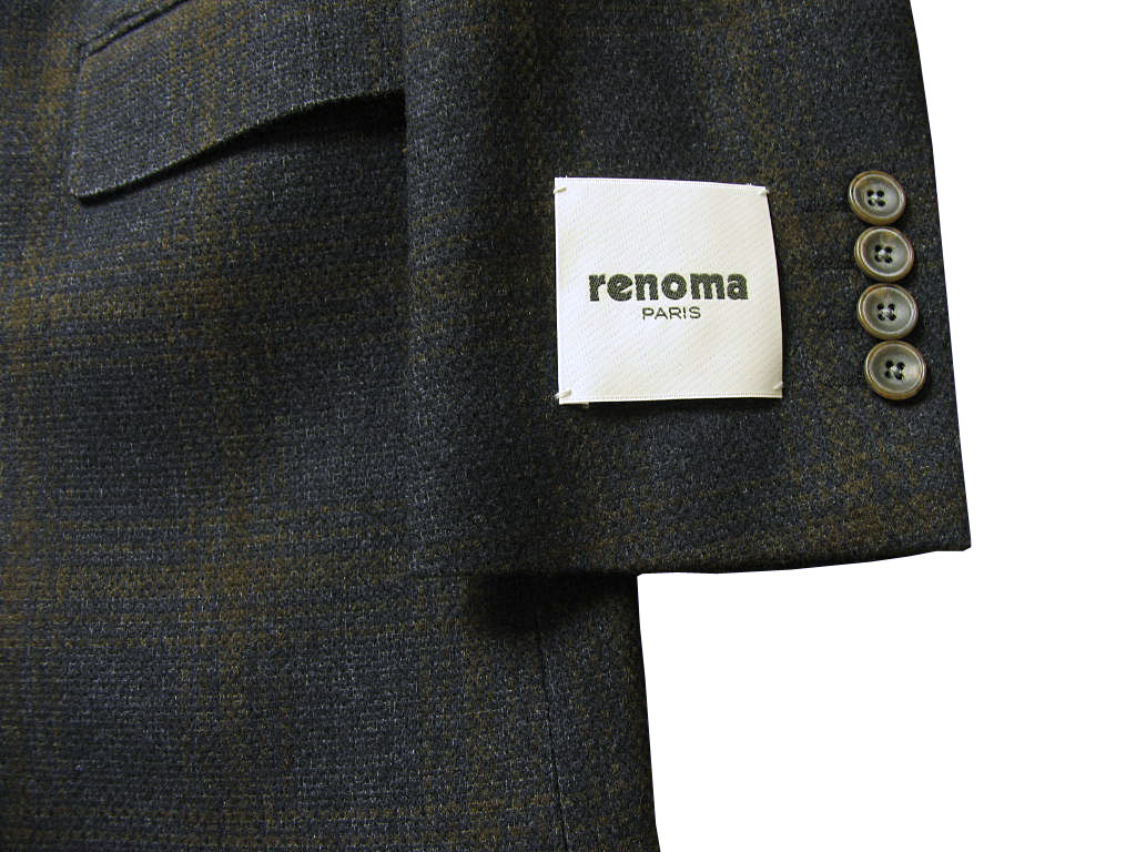 レノマ パリス(renoma PARIS) ジャケット メンズ 秋冬春 2つボタン ネイビー チェック 紺 1188 A4サイズ