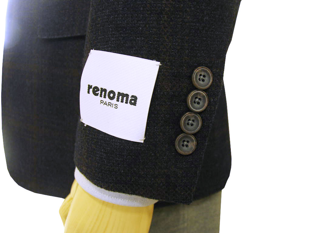 レノマ パリス(renoma PARIS) ジャケット メンズ 秋冬春 2つボタン ネイビー チェック 紺 1188 A4サイズ