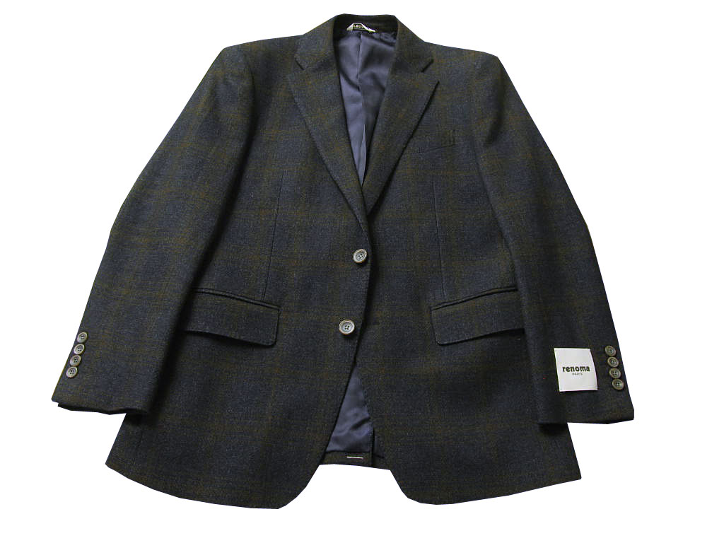 レノマ パリス(renoma PARIS) ジャケット メンズ 秋冬春 2つボタン ネイビー チェック 紺 1188 A4サイズ