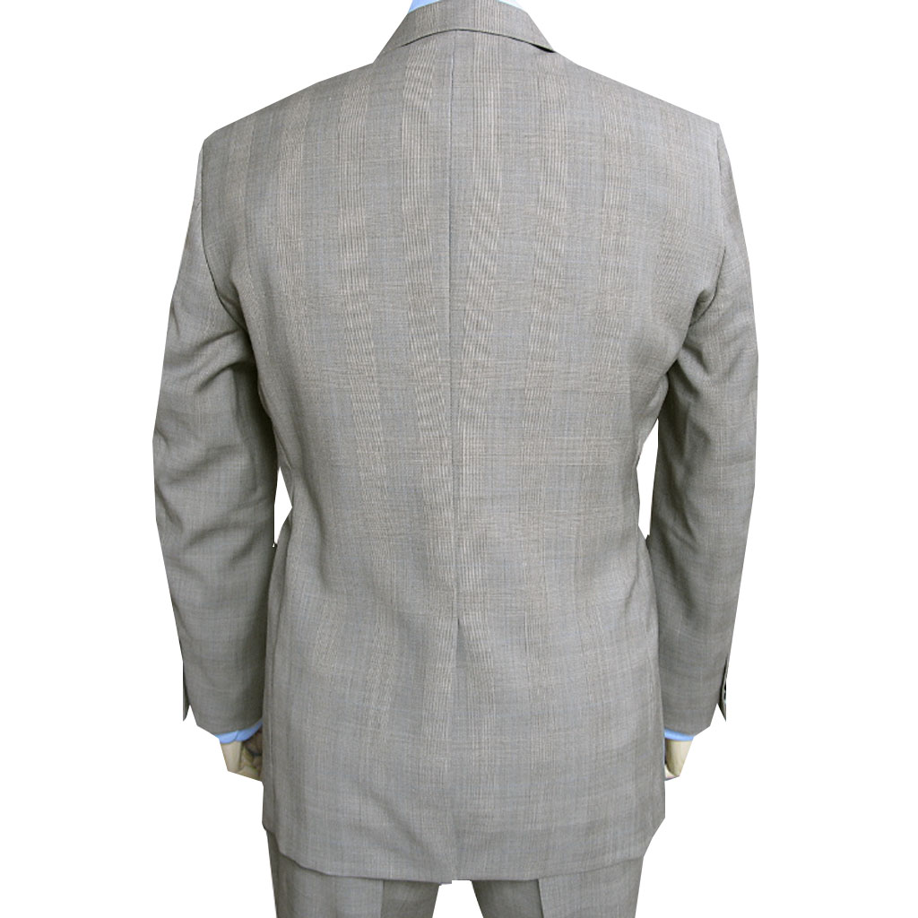 スーツ メンズ 春夏秋 シングルスーツ 3つボタン グラードコレクション(grado collection)  段返り三つボタン ビジネススーツ グレンチェック ブラウン系 S30 A6 AB4