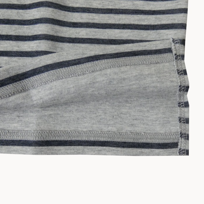 J.PRESS(ジェイプレス) クルーネック ロングTシャツ 長袖 ボーダー グレー×紺　2703　L