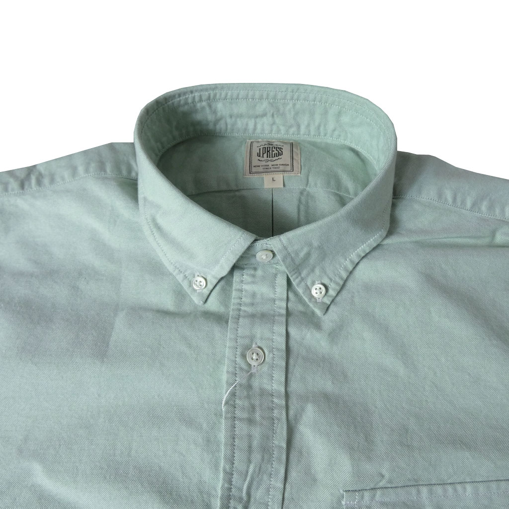 J.PRESS(ジェイプレス) ボタンダウンシャツ メンズ長袖ワイシャツ オックスフォード オーバル  ミントグリーン   L  XL