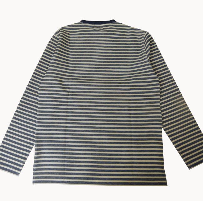 J.PRESS(ジェイプレス) クルーネック ロングTシャツ 長袖 ボーダー ブラウン×ネイビー　2775　XL