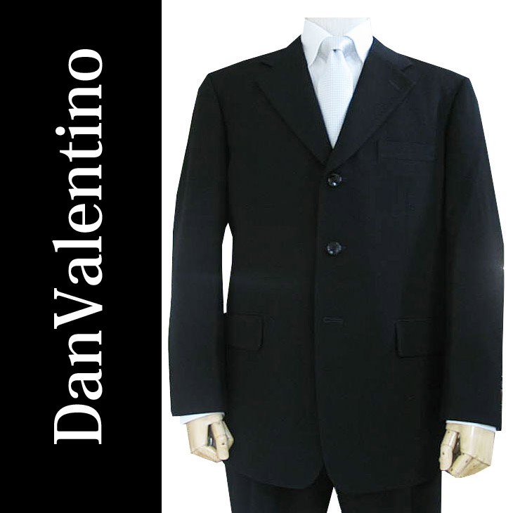 スーツ メンズ 春夏秋冬 オールシーズン対応 フォーマルスーツ 3つボタン ブラックフォーマル シングルスーツ ダンヴァレンチノ(DanValentino) シングルフォーマル 黒 A8