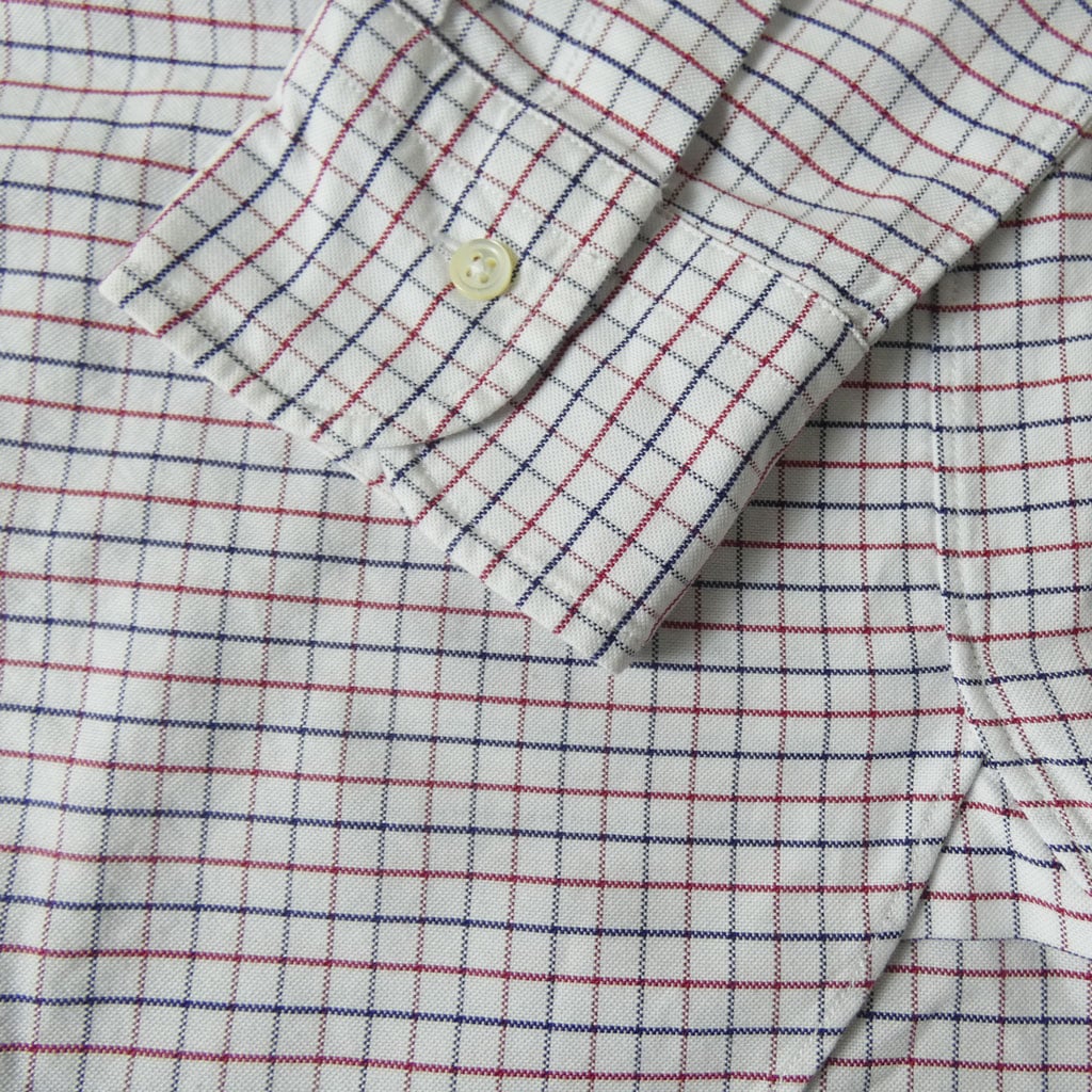 J.PRESS(ジェイプレス) ボタンダウンシャツ メンズ長袖ワイシャツ オックスフォード オーバル  タッターソールチェック 赤×紺 1310    M  L