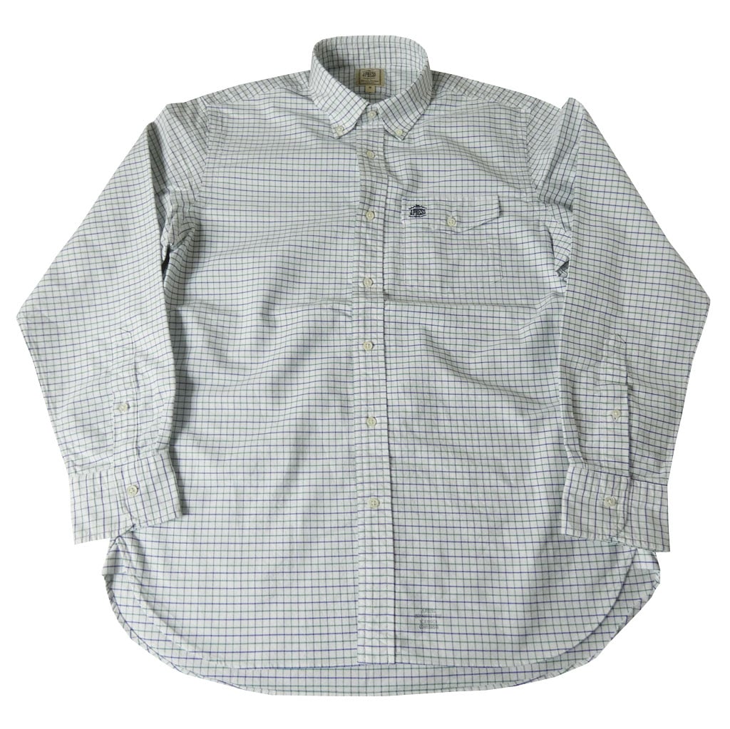J.PRESS(ジェイプレス) ボタンダウンシャツ メンズ長袖ワイシャツ オックスフォード オーバル  タッターソールチェック 緑×紺 1360    M  L  XL