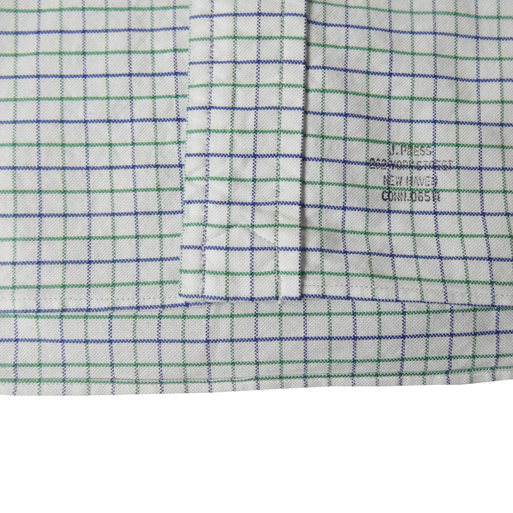 J.PRESS(ジェイプレス) ボタンダウンシャツ メンズ長袖ワイシャツ オックスフォード オーバル  タッターソールチェック 緑×紺 1360    M  L  XL