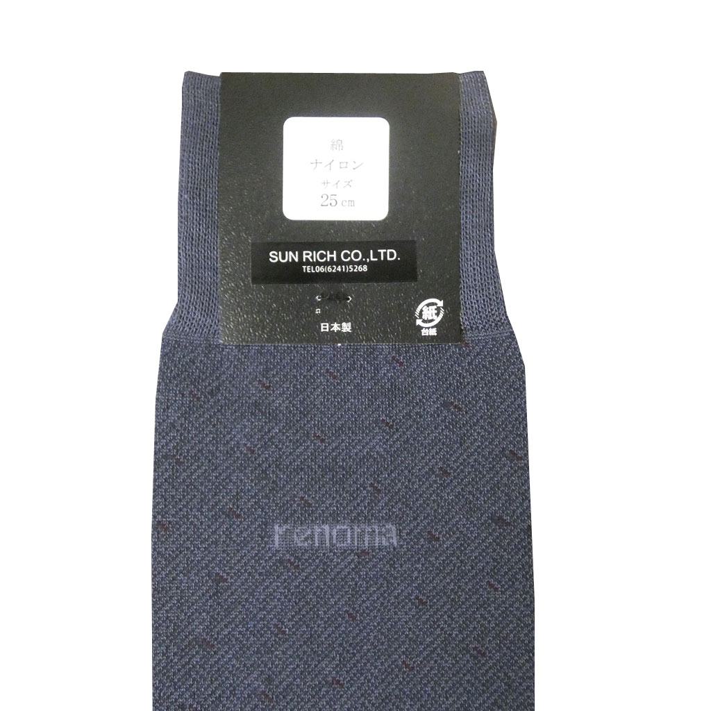 レノマ パリス(renoma PARIS) ソックス 靴下 紺系　R02　25～27cm