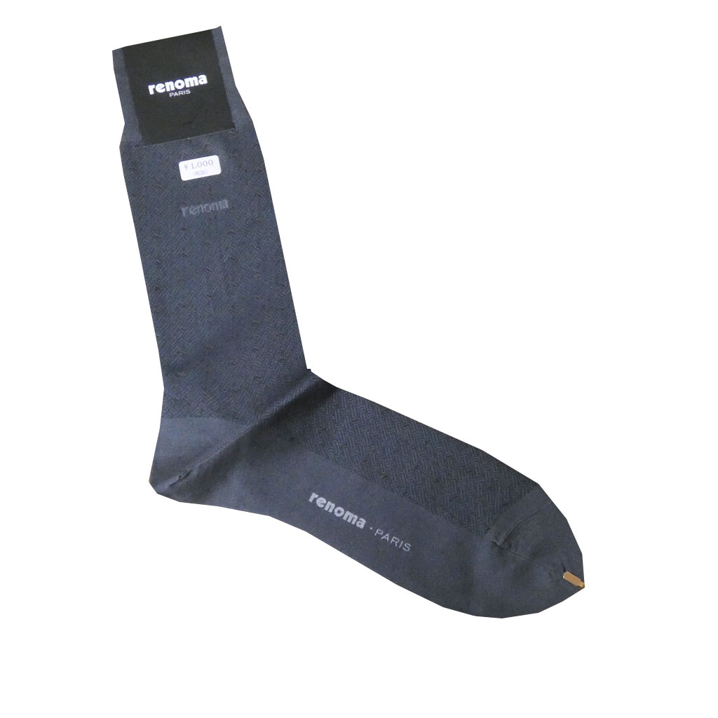 レノマ パリス(renoma PARIS) ソックス 靴下 紺系　R02　25～27cm