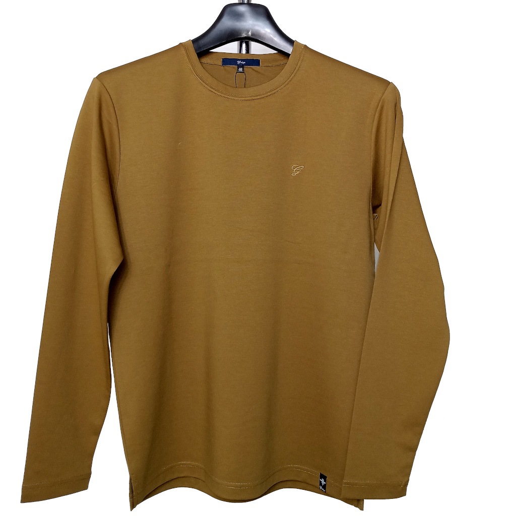 ジーステージ(G-stage) 接触冷感 シルケット加工 クルーネック 長袖 ストレッチ Tシャツ カーキブラウン 0307 46(M) 50(XL)