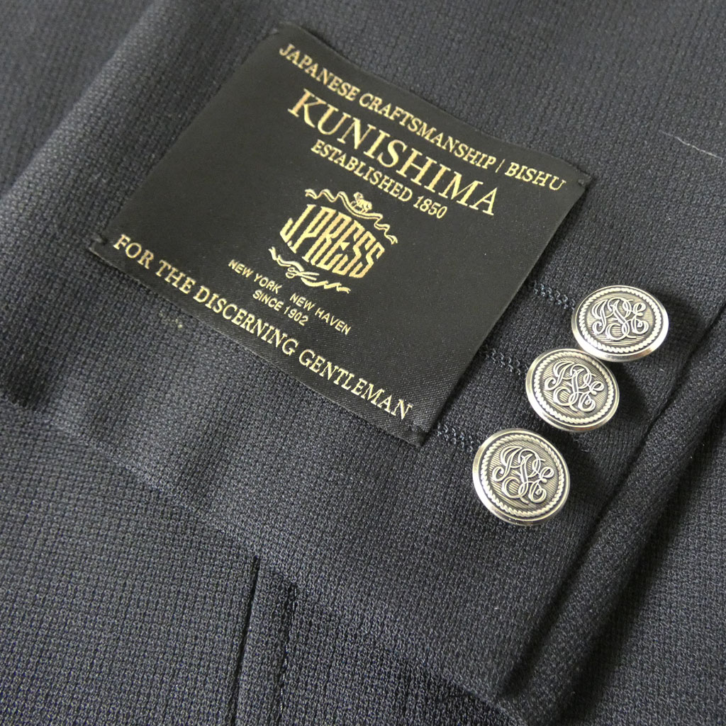 ジェイプレス (J.PRESS) ジャケット メンズ 春夏 3つボタン メッシュジャケット 銀ボタン 段返り三つボタン ネイビー 紺 0075   A6 AB6