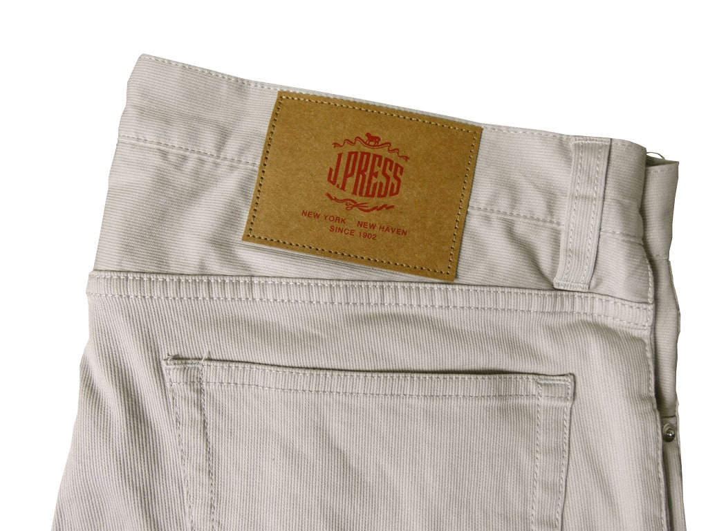 ジェイプレス(J.PRESS) コンパクトピケ ストレッチ 5ポケット パンツ ライトグレー 2003  78cm 82cm 86cm 90cm 94cm
