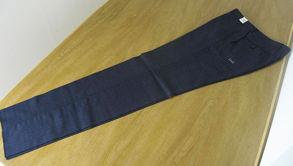 second style(セカンドスタイル) パンツ メンズ 秋冬春 スラックス ノータック ネイビー グレンチェック 紺 0188 76cm